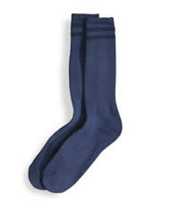 Blue Cotton Crew Length Sock - XL