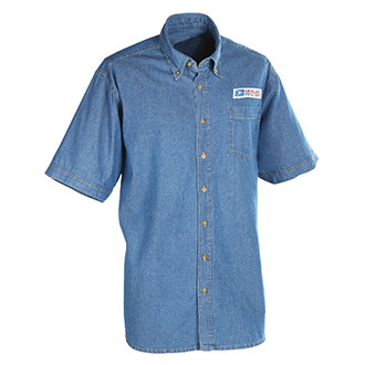 Men's Postal Uniform Shirt Denim Short Sleeve