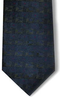 Navy "Four-In-Hand" tie 100% Polyester with buttonholes.